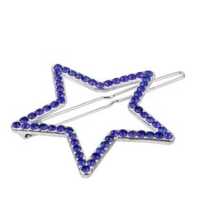 Blue Rhinestone Star Hair Clip